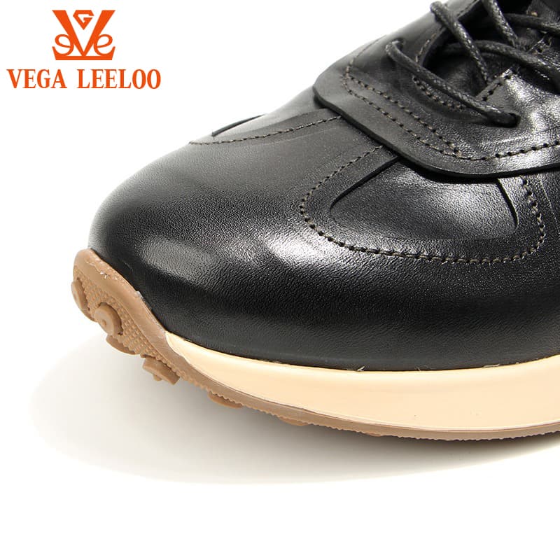 luxury Genuine Leather Handmade Men's Shoes, Casual Horsehide Men Sneakers, Daily Footware For Man, leather Sneakers thumbnail 3