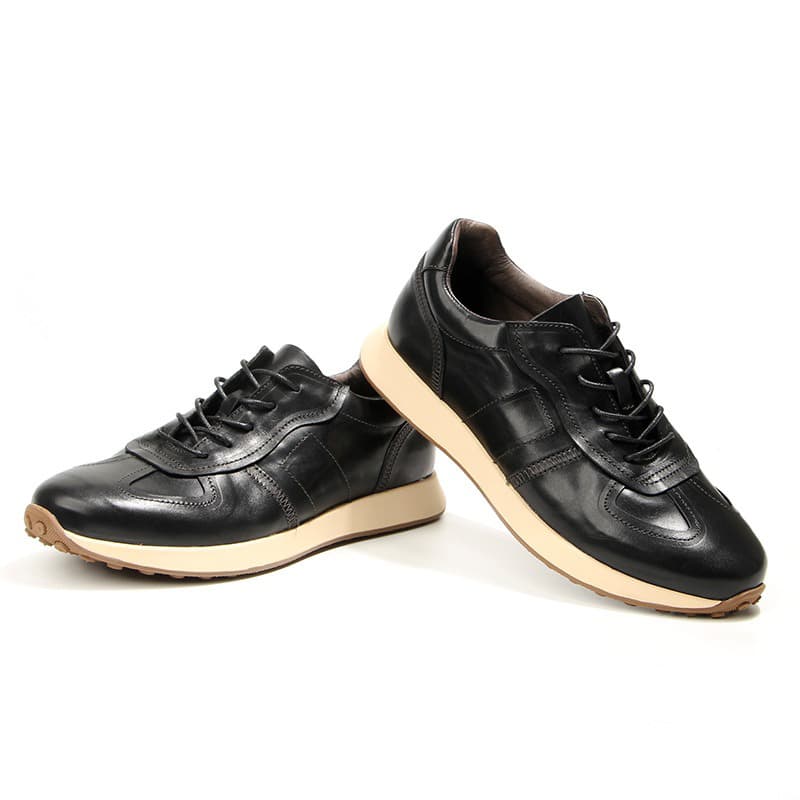 luxury Genuine Leather Handmade Men's Shoes, Casual Horsehide Men Sneakers, Daily Footware For Man, leather Sneakers thumbnail 7