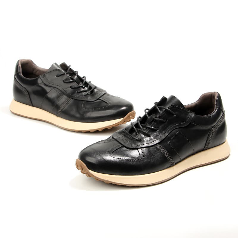 luxury Genuine Leather Handmade Men's Shoes, Casual Horsehide Men Sneakers, Daily Footware For Man, leather Sneakers thumbnail 6